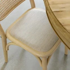 Made in Meubles Chaise en bois d'orme clair et cannage Luzian (lot de 2)