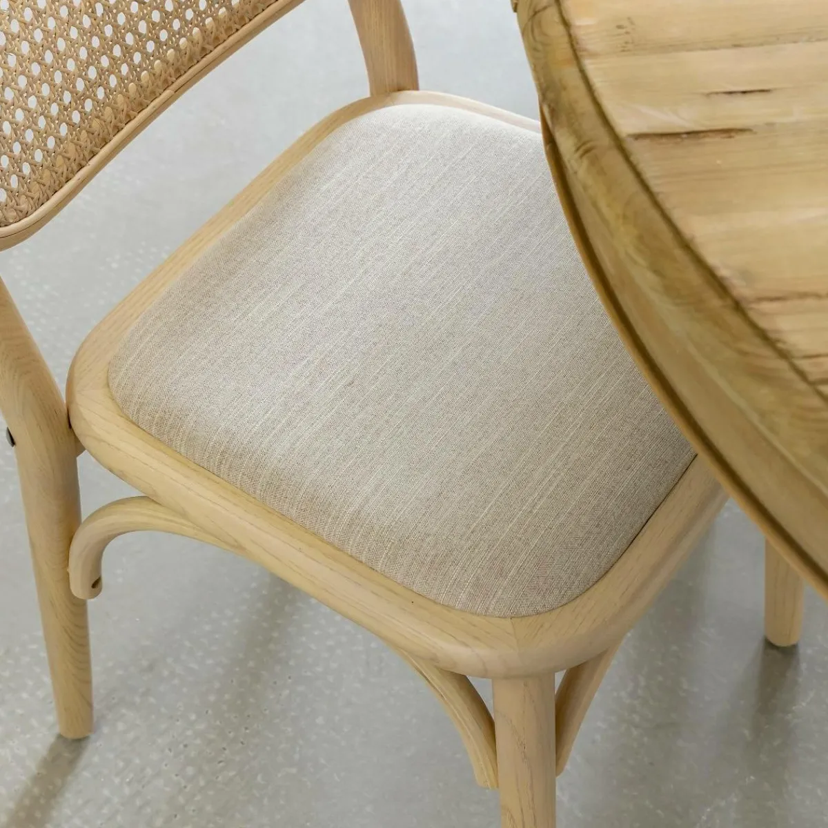 Made in Meubles Chaise en bois d'orme clair et cannage Luzian (lot de 2)