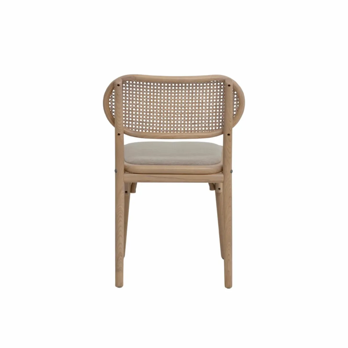 Made in Meubles Chaise en bois d'orme clair et cannage Luzian (lot de 2)