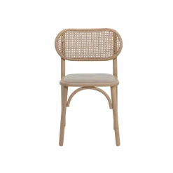 Made in Meubles Chaise en bois d'orme clair et cannage Luzian (lot de 2)