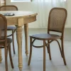 Made in Meubles Chaise en bois d'orme et cannage Luzian (lot de 2)