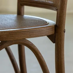 Made in Meubles Chaise en bois d'orme et cannage Luzian (lot de 2)