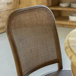 Made in Meubles Chaise en bois d'orme et cannage Luzian (lot de 2)