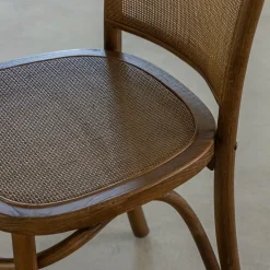 Made in Meubles Chaise en bois d'orme et cannage Luzian (lot de 2)