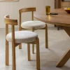 Made in Meubles Chaise en bois d'orme et tissu bouclette gris Aline (lot de 2)