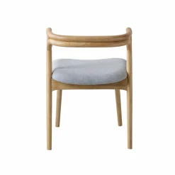 Made in Meubles Chaise en bois d'orme et tissu gris Aline (lot de 2)