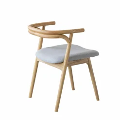 Made in Meubles Chaise en bois d'orme et tissu gris Aline (lot de 2)