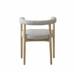 Made in Meubles Chaise en bois d'orme et tissu gris Aline (lot de 2)