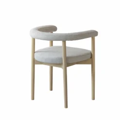 Made in Meubles Chaise en bois d'orme et tissu gris Aline (lot de 2)