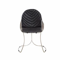Made in Meubles Chaise en cuir et métal noir Heidi