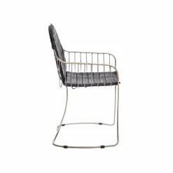 Made in Meubles Chaise en cuir et métal noir Heidi