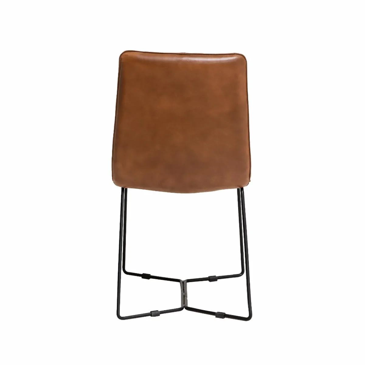 Made in Meubles Chaise en cuir marron clair Lilou (lot de 2)