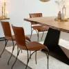 Made in Meubles Chaise en cuir marron Nuria (lot de 2)