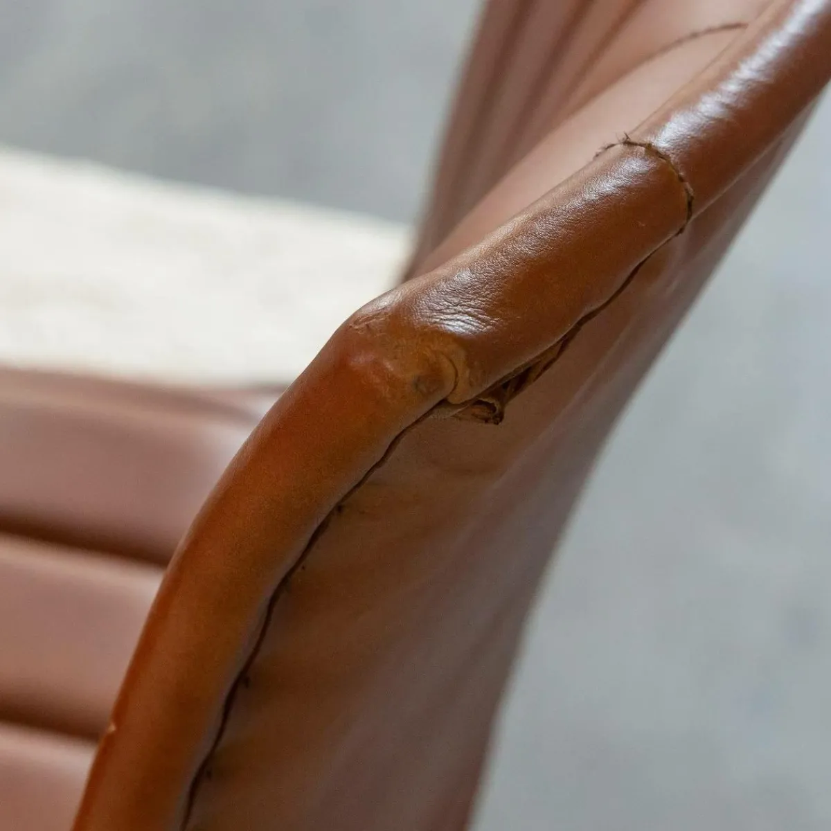 Made in Meubles Chaise en cuir marron Nuria (lot de 2)