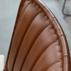 Made in Meubles Chaise en cuir marron Nuria (lot de 2)