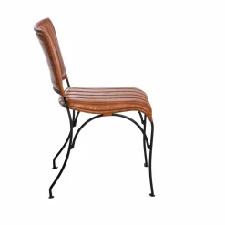 Made in Meubles Chaise en cuir marron Nuria (lot de 2)
