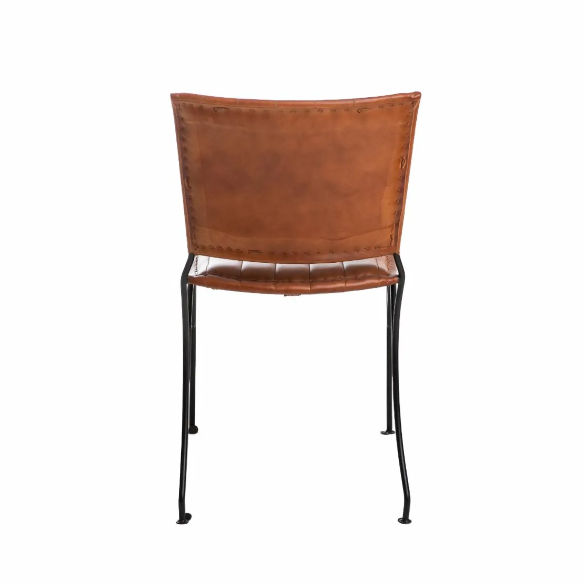 Made in Meubles Chaise en cuir marron Nuria (lot de 2)