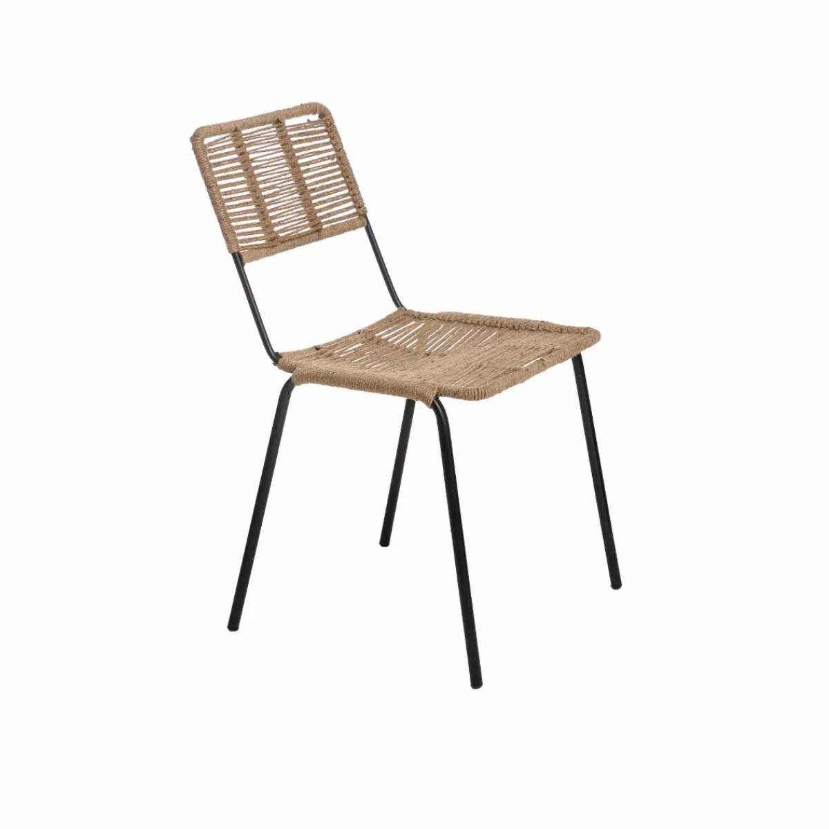 Made in Meubles Chaise en métal et corde beige Emilia (lot de 2)