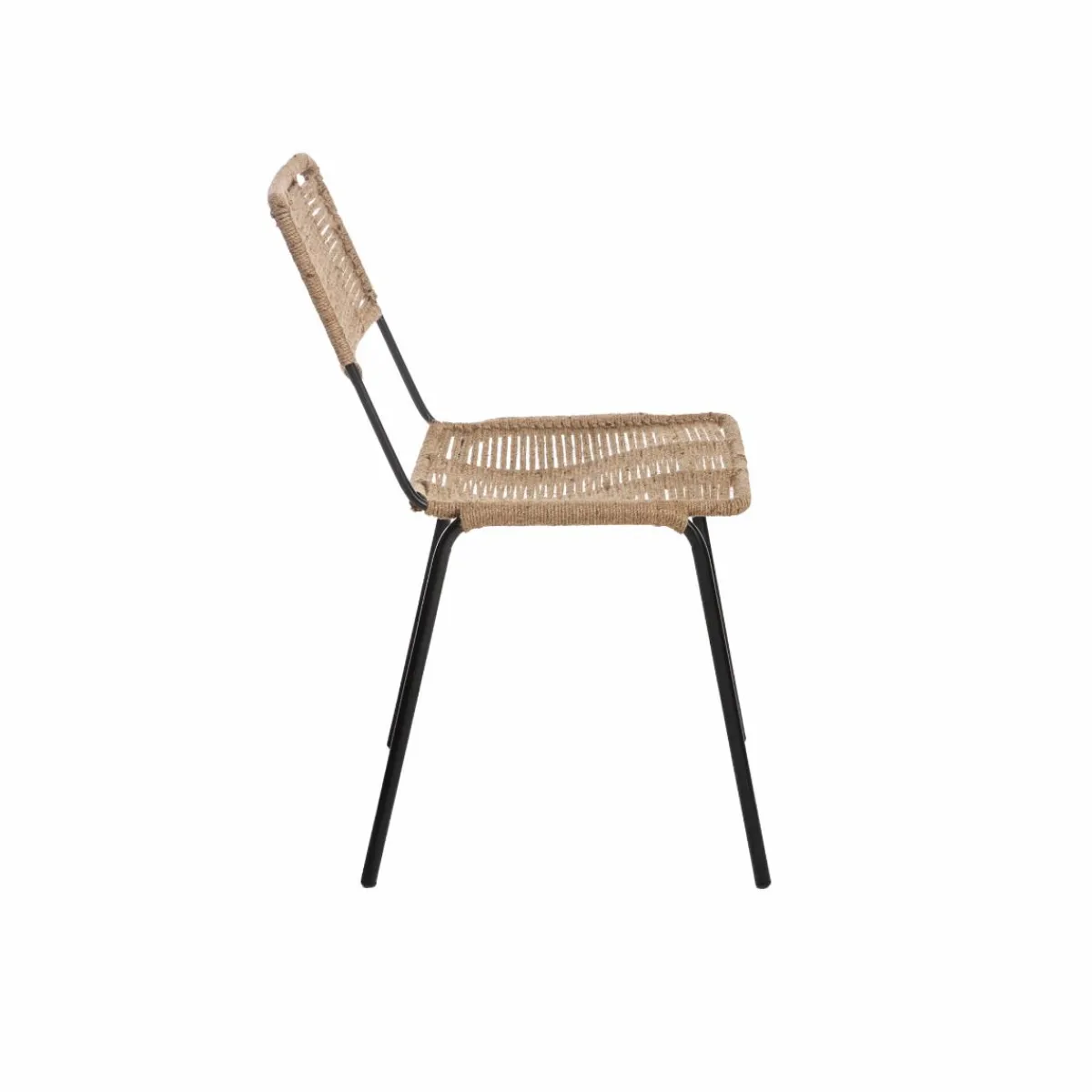 Made in Meubles Chaise en métal et corde beige Emilia (lot de 2)