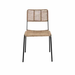 Made in Meubles Chaise en métal et corde beige Emilia (lot de 2)