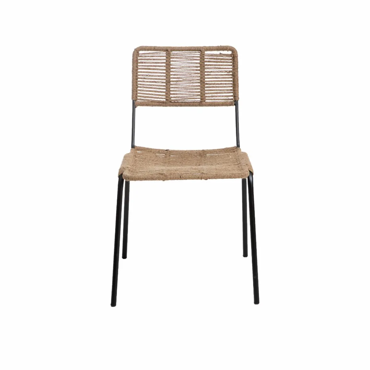Made in Meubles Chaise en métal et corde beige Emilia (lot de 2)