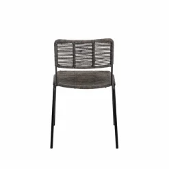 Made in Meubles Chaise en métal et corde grise Emilia (lot de 2)