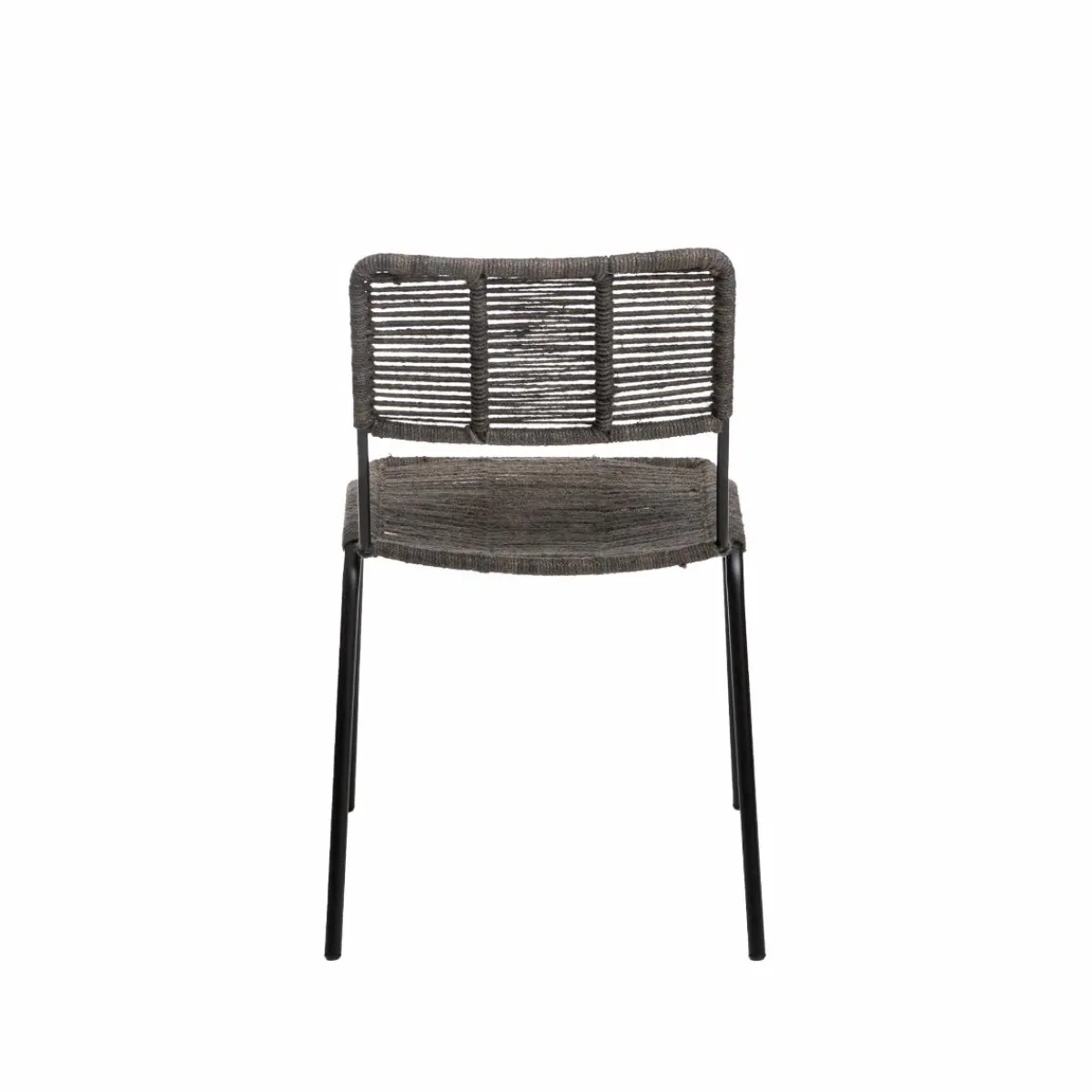 Made in Meubles Chaise en métal et corde grise Emilia (lot de 2)