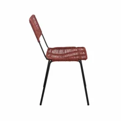 Made in Meubles Chaise en métal et corde rouge Emilia (lot de 2)