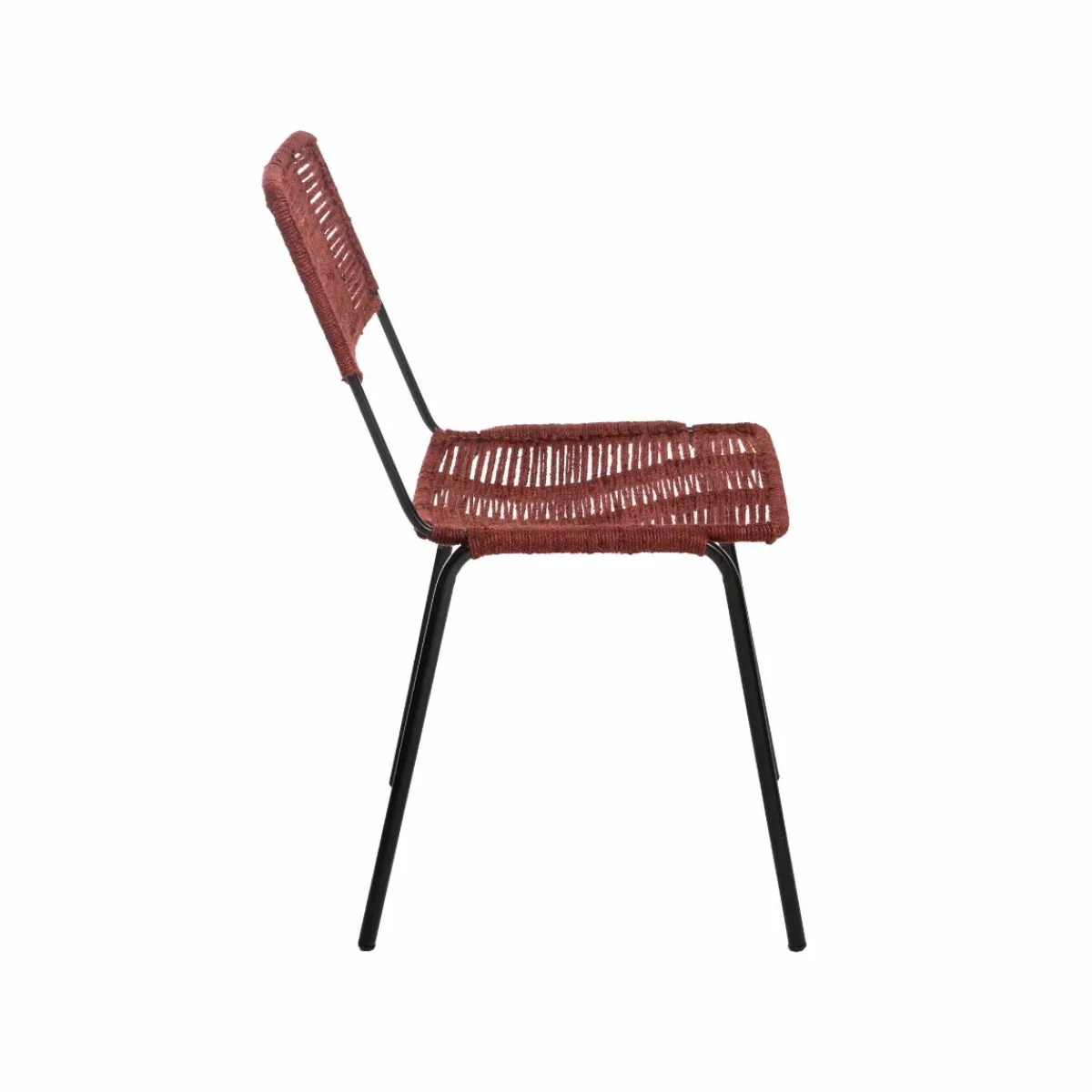 Made in Meubles Chaise en métal et corde rouge Emilia (lot de 2)