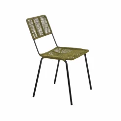 Made in Meubles Chaise en métal et corde verte Emilia (lot de 2)