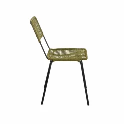 Made in Meubles Chaise en métal et corde verte Emilia (lot de 2)