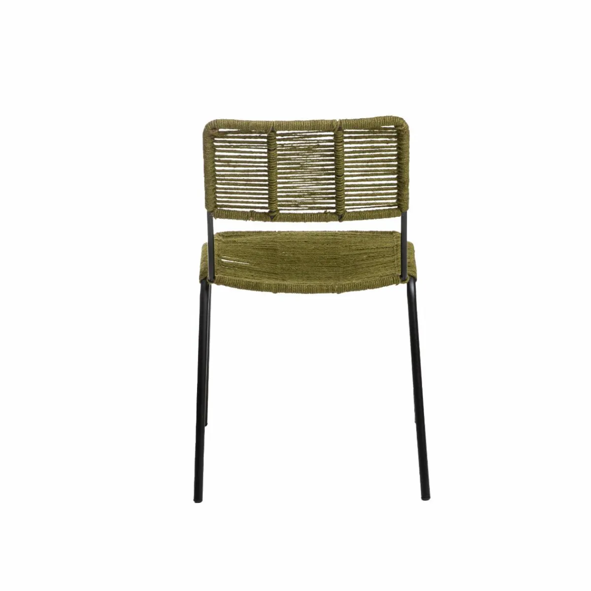 Made in Meubles Chaise en métal et corde verte Emilia (lot de 2)
