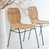 Made in Meubles Chaise en métal et rotin Minal (lot de 2)