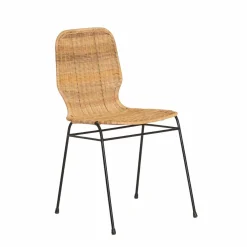 Made in Meubles Chaise en métal et rotin Minal (lot de 2)