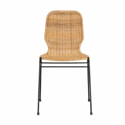 Made in Meubles Chaise en métal et rotin Minal (lot de 2)