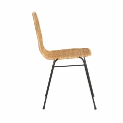 Made in Meubles Chaise en métal et rotin Minal (lot de 2)