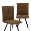 Made in Meubles Chaise en polyester marron Nino (lot de 2)