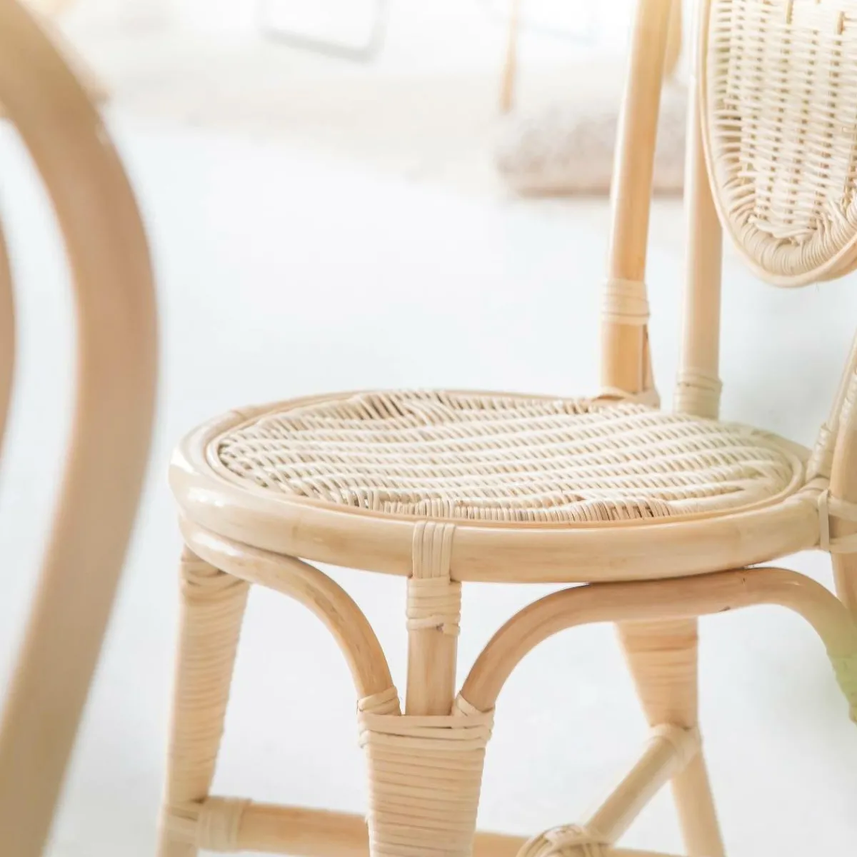 Made in Meubles Chaise en rotin bistrot Nohan (lot de 2)