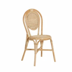 Made in Meubles Chaise en rotin bistrot Nohan (lot de 2)