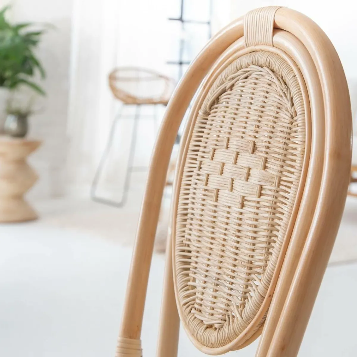 Made in Meubles Chaise en rotin bistrot Nohan (lot de 2)