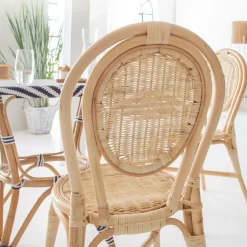 Made in Meubles Chaise en rotin bistrot Nohan (lot de 2)