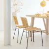 Made in Meubles Chaise en rotin et en métal Sélina (lot de 2)
