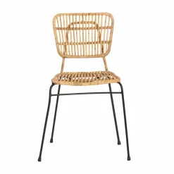 Made in Meubles Chaise en rotin et en métal Sélina (lot de 2)