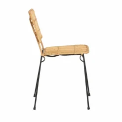 Made in Meubles Chaise en rotin et en métal Sélina (lot de 2)