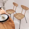 Made in Meubles Chaise en rotin et en métal Leila (lot de 2)