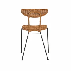 Made in Meubles Chaise en rotin et en métal Leila (lot de 2)
