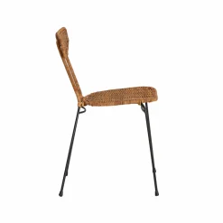 Made in Meubles Chaise en rotin et en métal Leila (lot de 2)