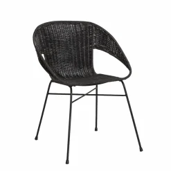 Made in Meubles Chaise en rotin et en métal Aurélien