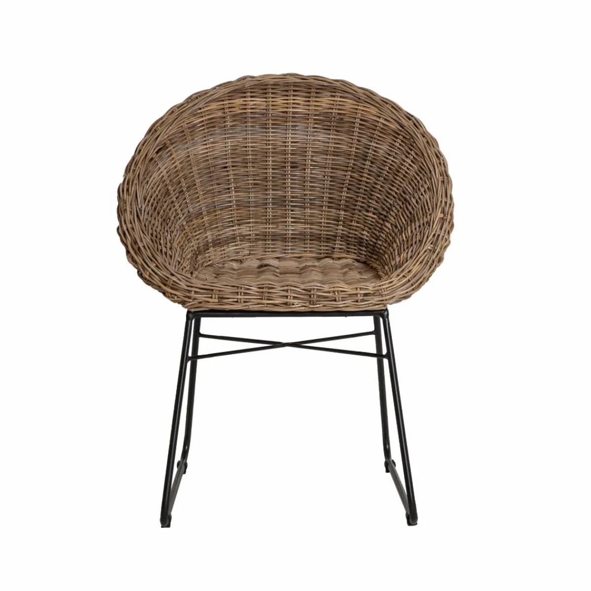 Made in Meubles Chaise en rotin et métal Amael (lot de 2)