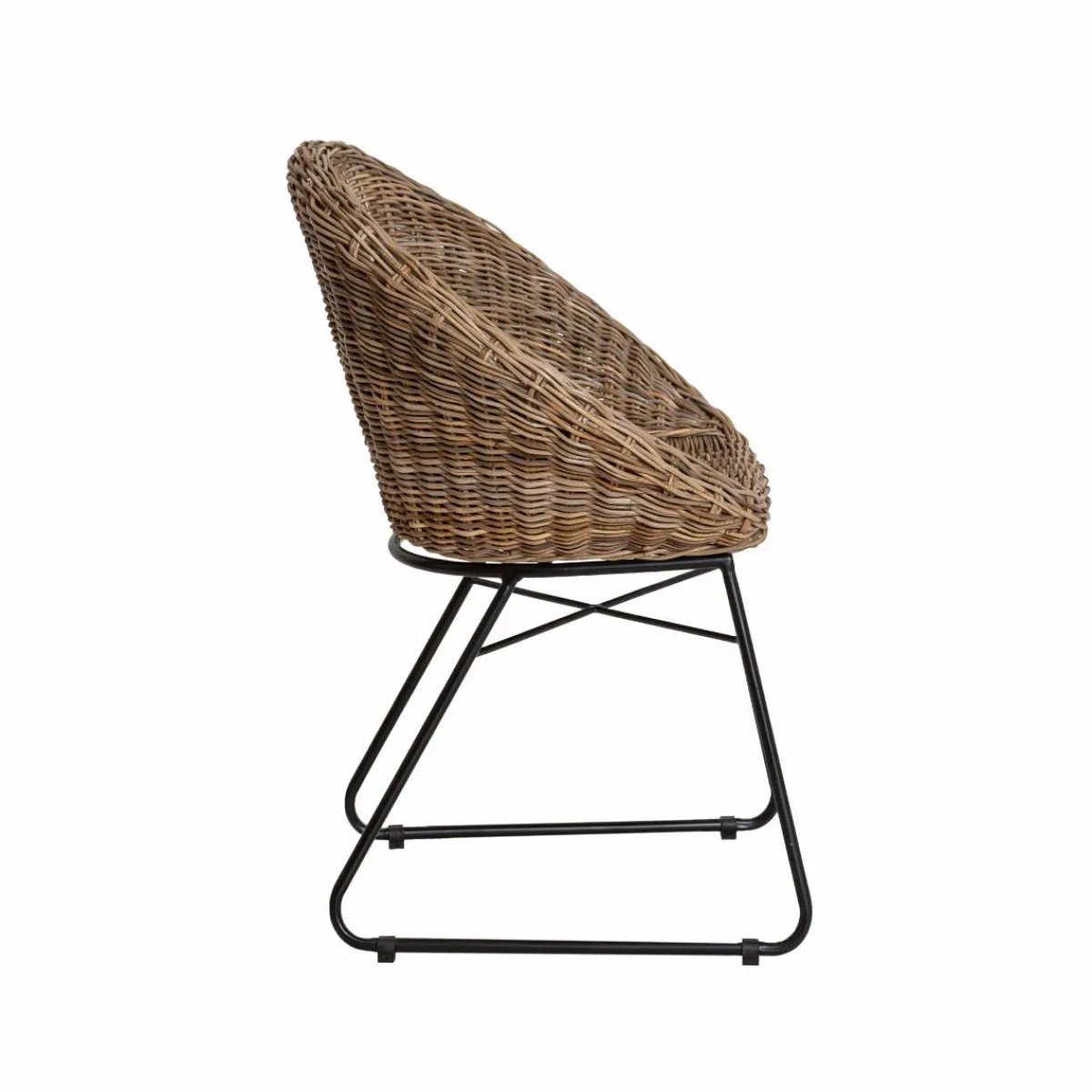 Made in Meubles Chaise en rotin et métal Amael (lot de 2)